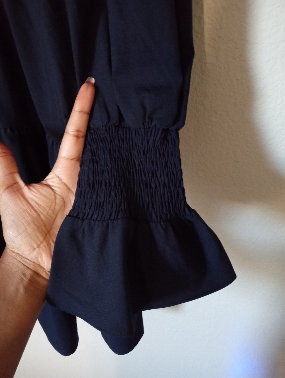 Pomander Place X Tuckernuck Navy Blue Crepe Kenzo Dress Tiered Ruffle - Picture 7 of 10